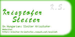 krisztofer sleiter business card